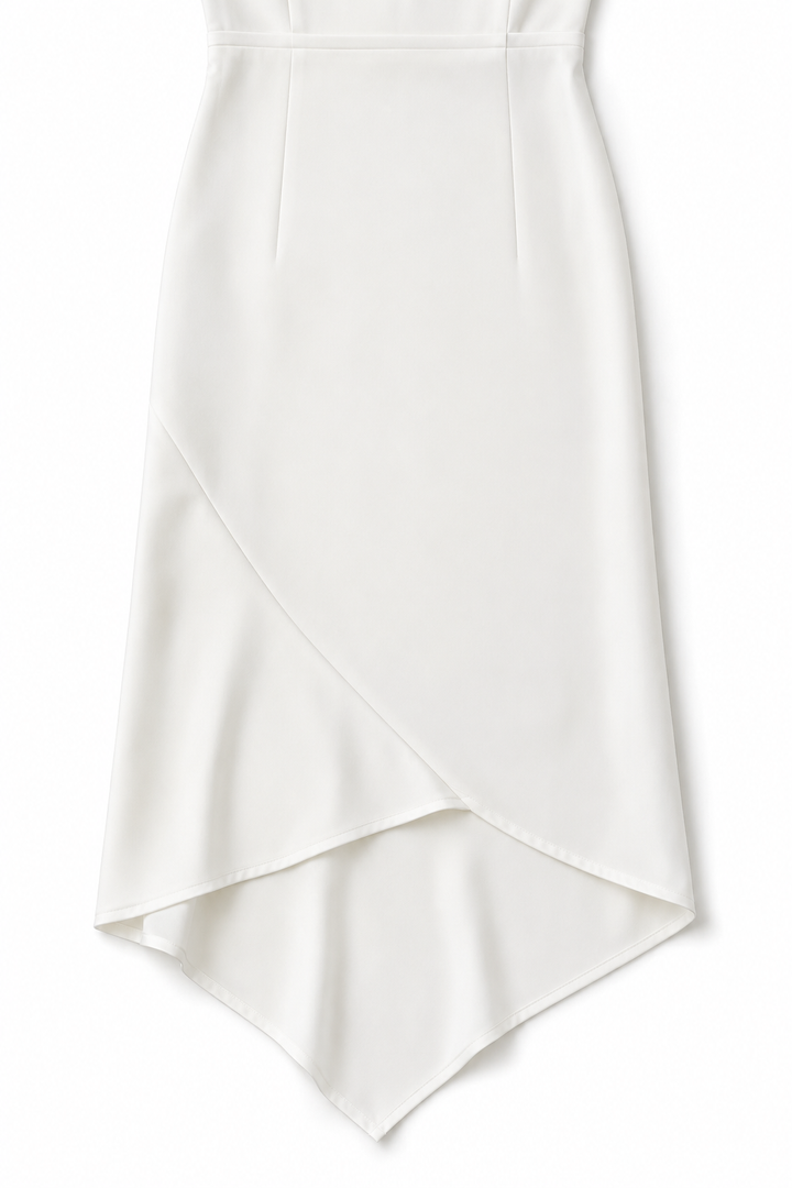 Chloe | Graceful Wrap Front High-Low Midi Party Dress