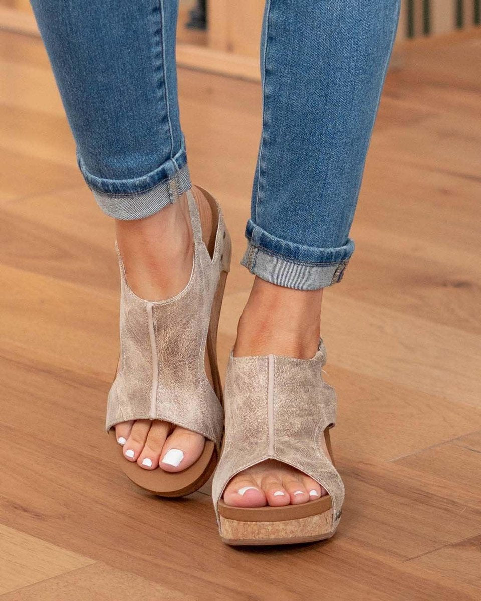 Chloe | Timeless Chunky Sandals with Cut-Out Wedge Platform