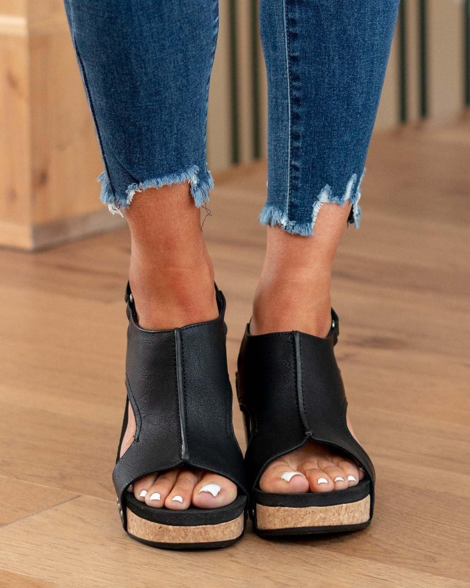 Chloe | Timeless Chunky Sandals with Cut-Out Wedge Platform