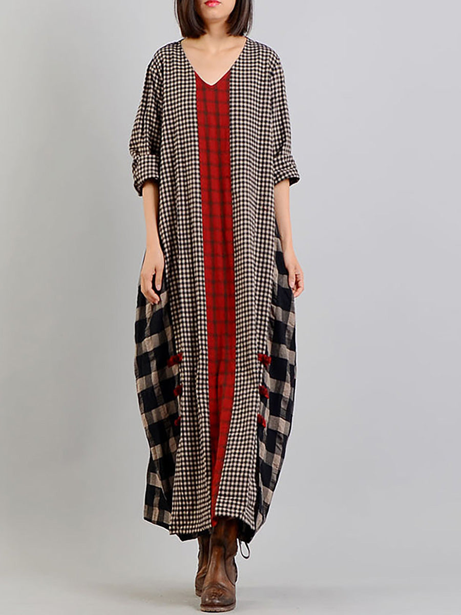 Claire | Effortless Plus Size Patchwork Maxi Linen Dress