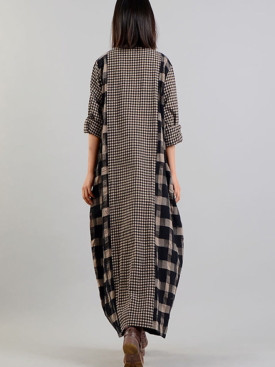 Claire | Effortless Plus Size Patchwork Maxi Linen Dress