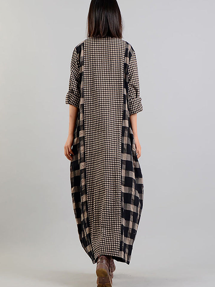 Claire | Effortless Plus Size Patchwork Maxi Linen Dress