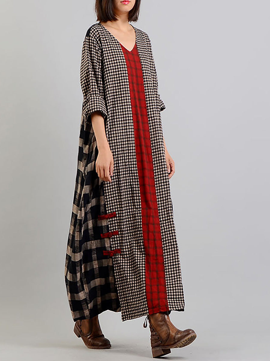 Claire | Effortless Plus Size Patchwork Maxi Linen Dress