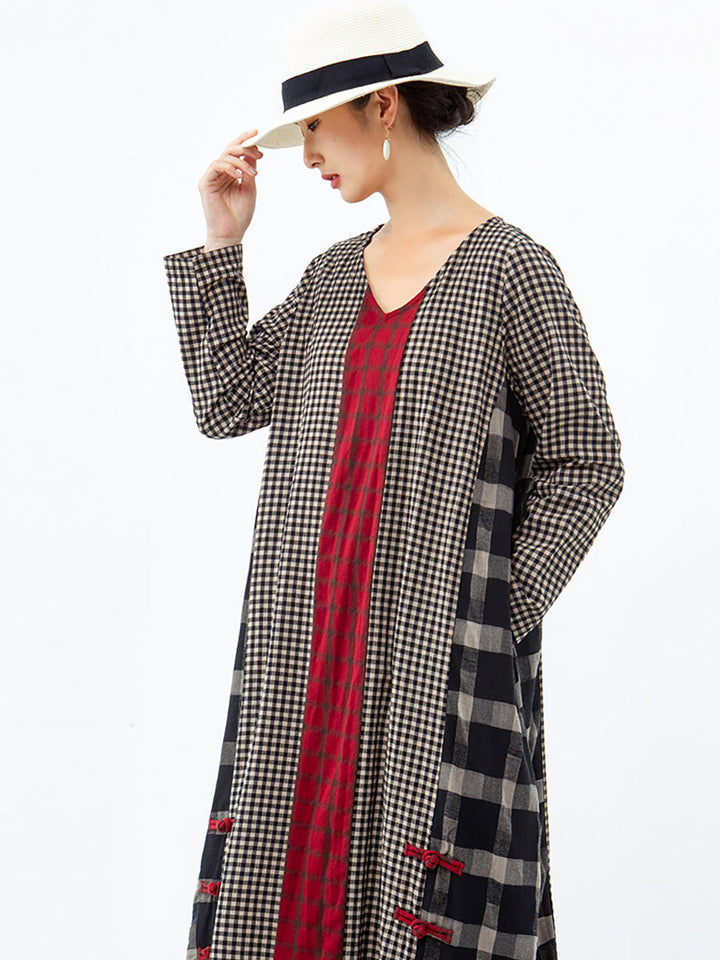 Claire | Effortless Plus Size Patchwork Maxi Linen Dress