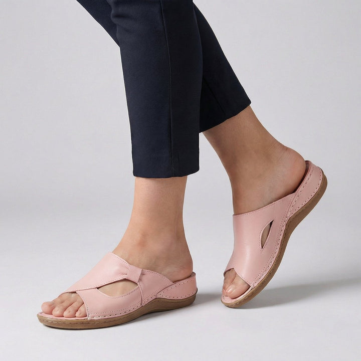 Claire | Relaxed Cut-Out Flat Mule Sandals