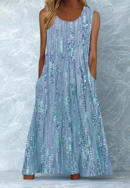 Claire | Timeless Sleeveless Sequin-Effect Midi Party Dress