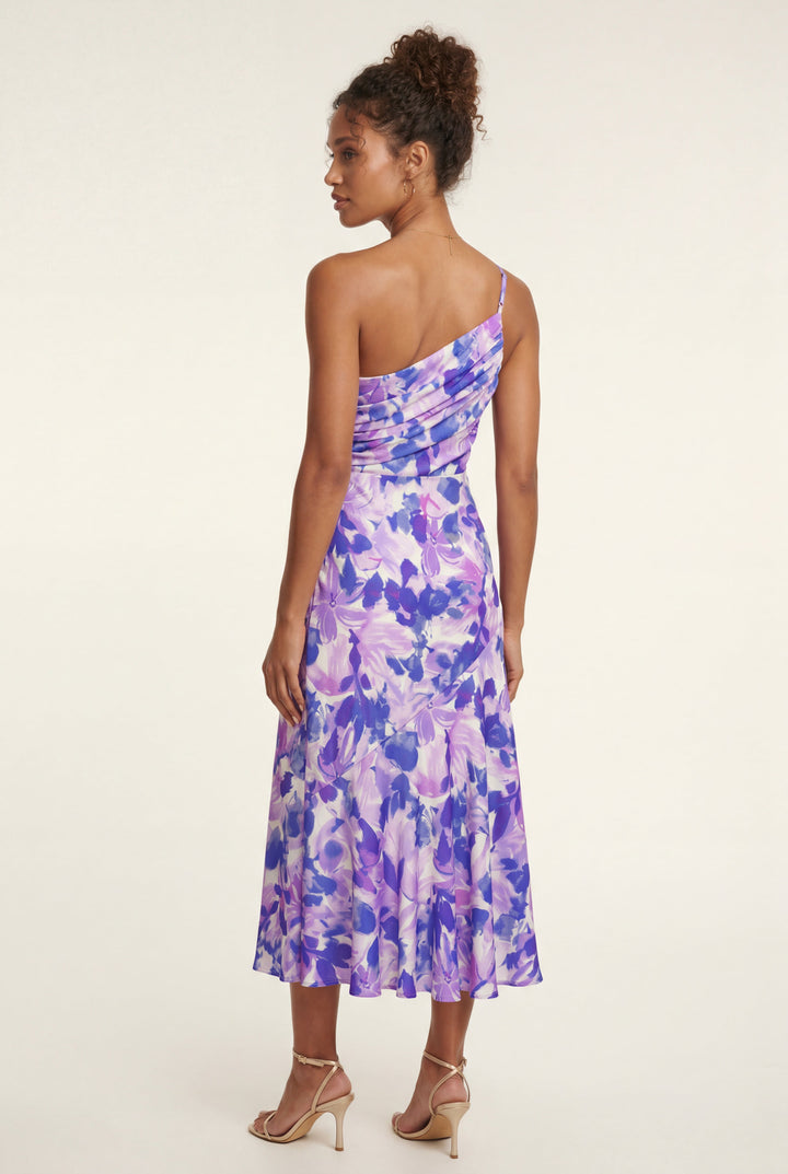 Daisy | Classic Floral One-Shoulder Midi Races Dress