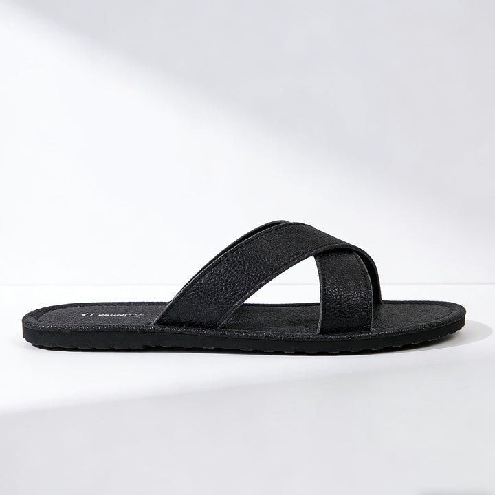 Daniel | Relaxed Cross Strap Slip On Mens Slides