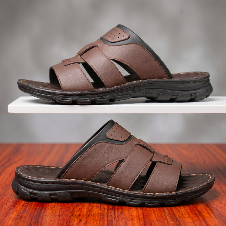 Darcy | Refined Cross Strap Mens Slides