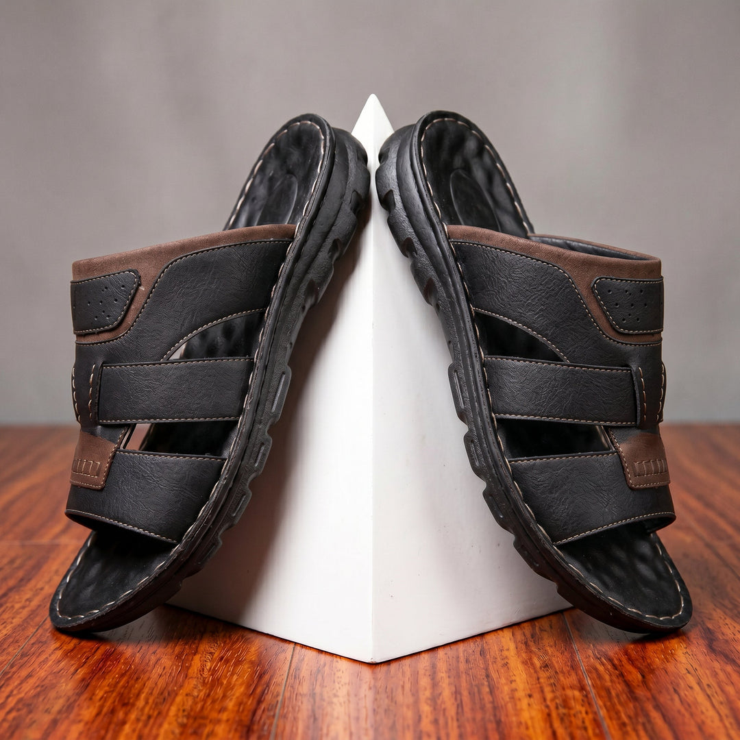 Darcy | Refined Cross Strap Mens Slides