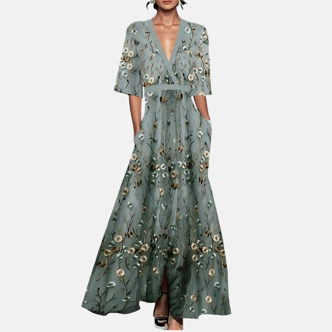 Delilah | Cosy Floral Print Maxi Races Dress