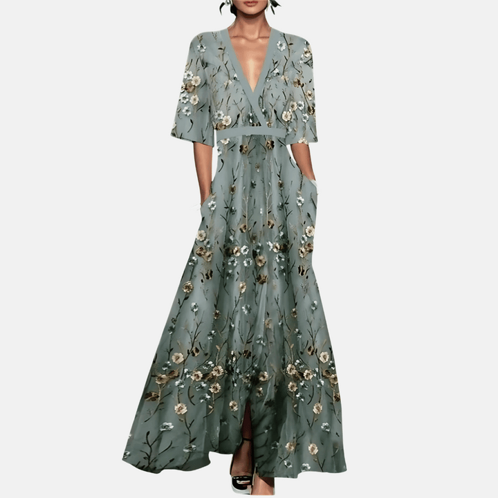 Delilah | Cosy Floral Print Maxi Races Dress