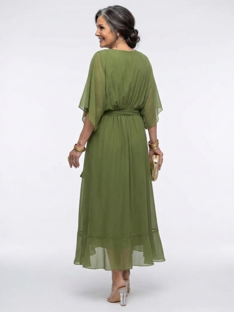 Delilah | Effortless V-Neck Tie-Waist Midi Summer Dresses