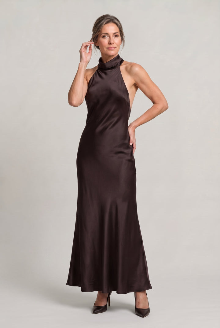 Delilah | Relaxed Cowl Neck Satin Maxi Dress for Races Dresses