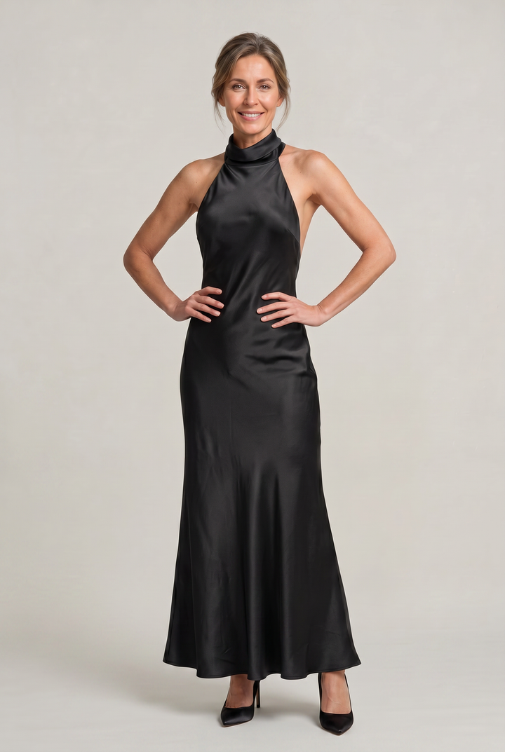 Delilah | Relaxed Cowl Neck Satin Maxi Dress for Races Dresses