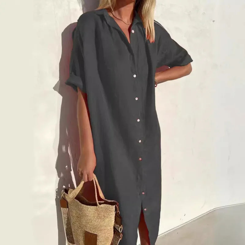 Eden | Classic Relaxed Linen Shirt Dress