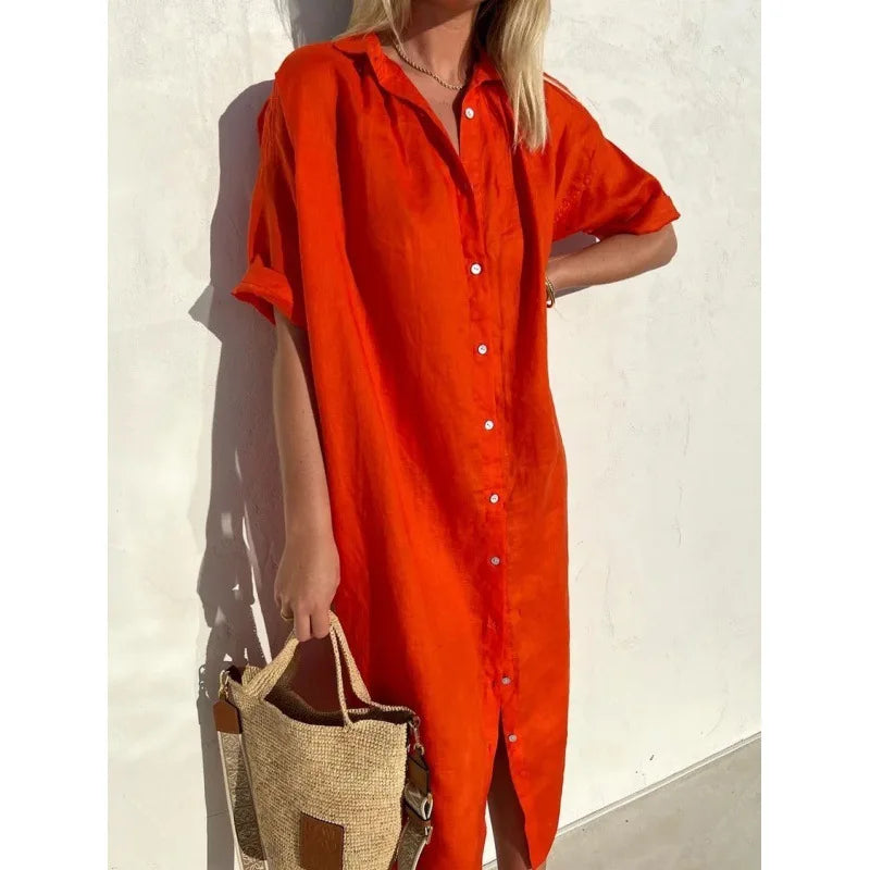 Eden | Classic Relaxed Linen Shirt Dress