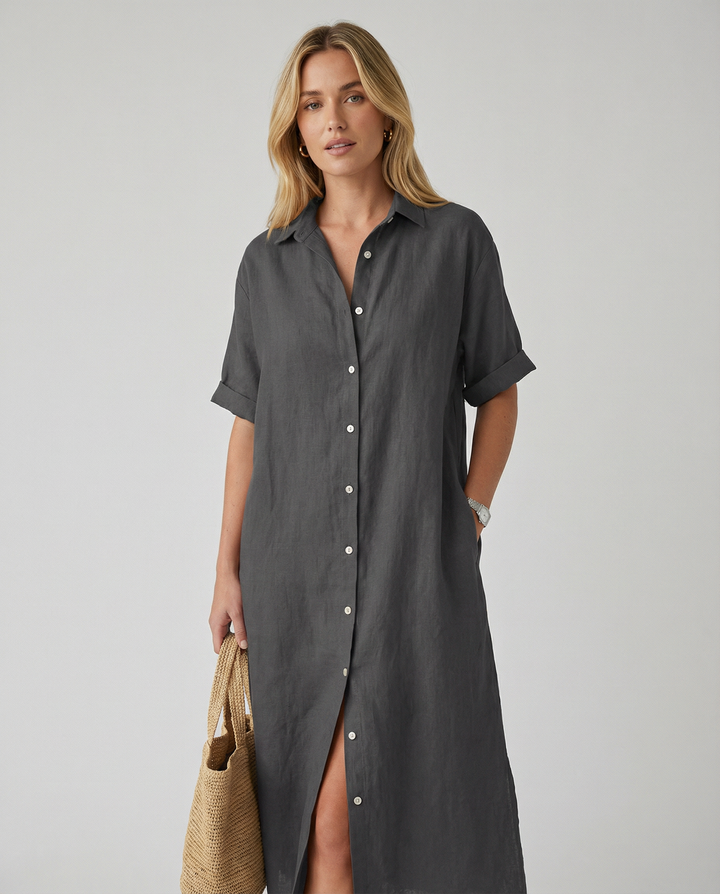 Eden | Classic Relaxed Linen Shirt Dress