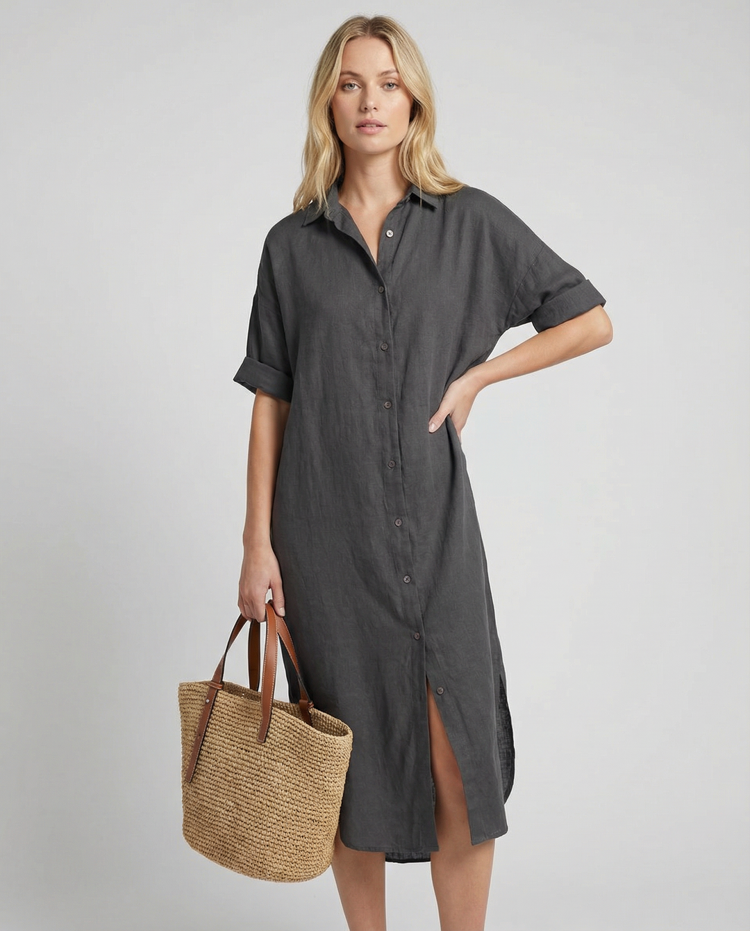 Eden | Classic Relaxed Linen Shirt Dress