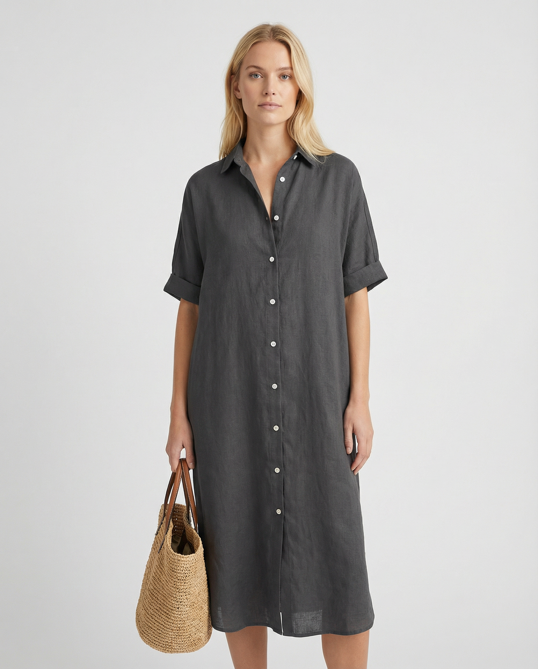 Eden | Classic Relaxed Linen Shirt Dress