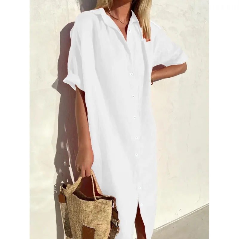 Eden | Classic Relaxed Linen Shirt Dress