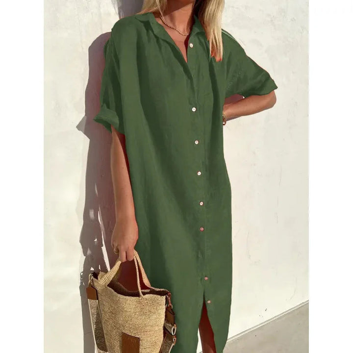 Eden | Classic Relaxed Linen Shirt Dress
