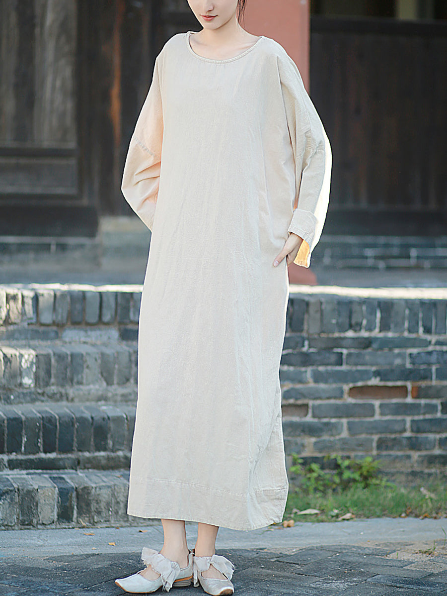 Eden | Oversized Long Sleeve Maxi Linen Dress