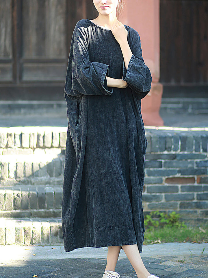Eden | Oversized Long Sleeve Maxi Linen Dress