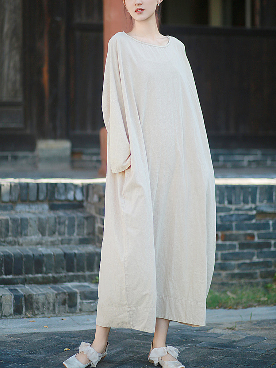 Eden | Oversized Long Sleeve Maxi Linen Dress