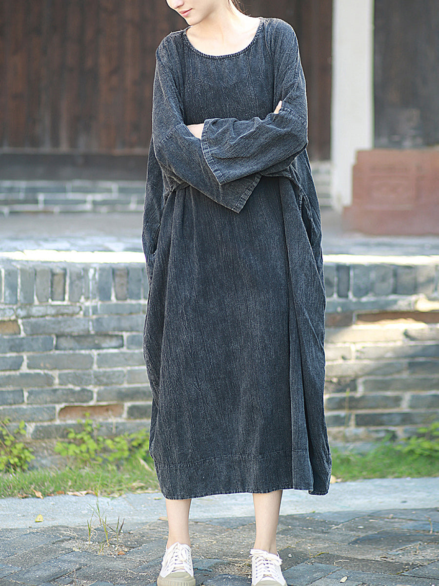 Eden | Oversized Long Sleeve Maxi Linen Dress