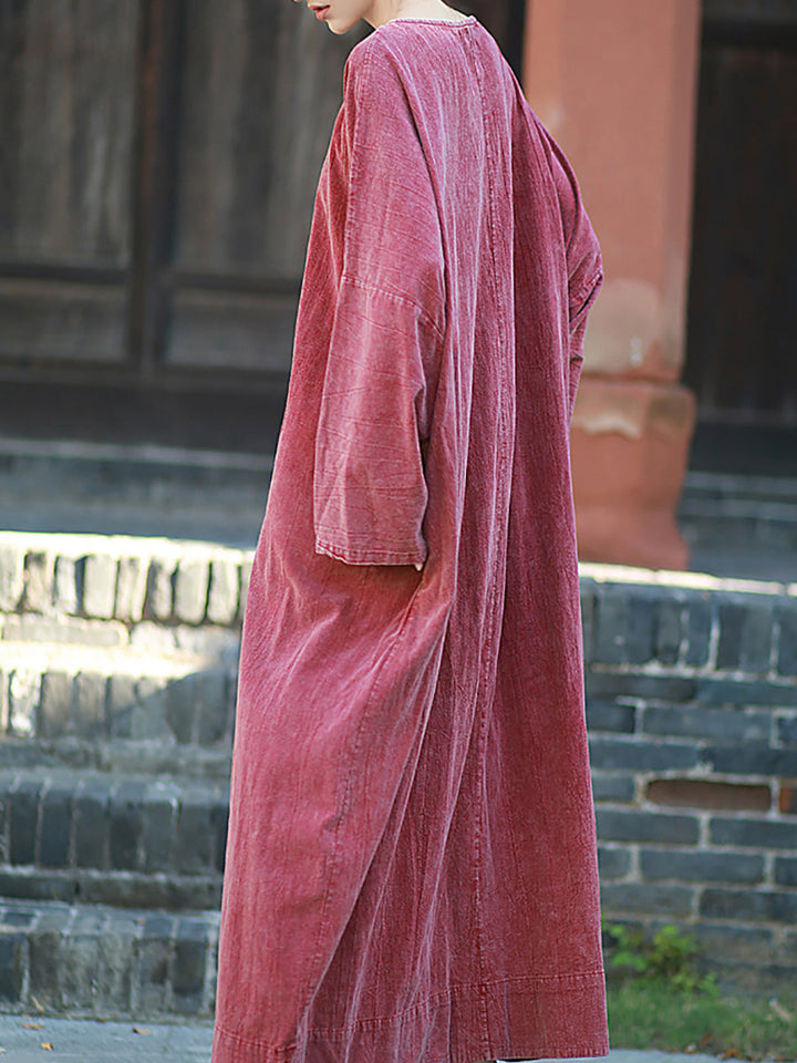 Eden | Oversized Long Sleeve Maxi Linen Dress