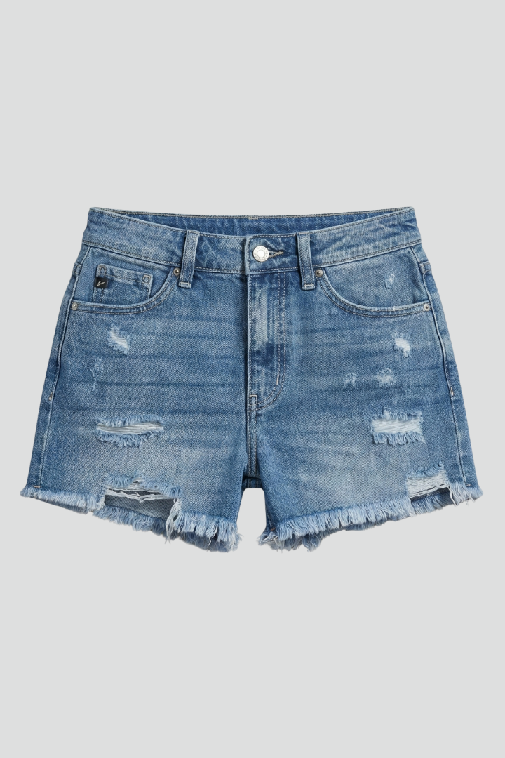 Eden | Sophisticated Frayed Hem Denim Shorts
