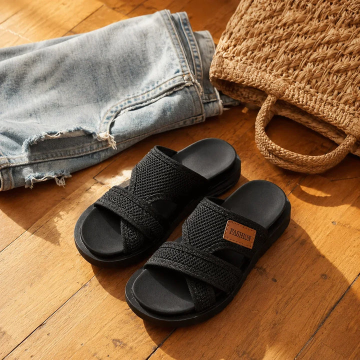 Eden | Wide Fit Crossover Strap Flat Sandals