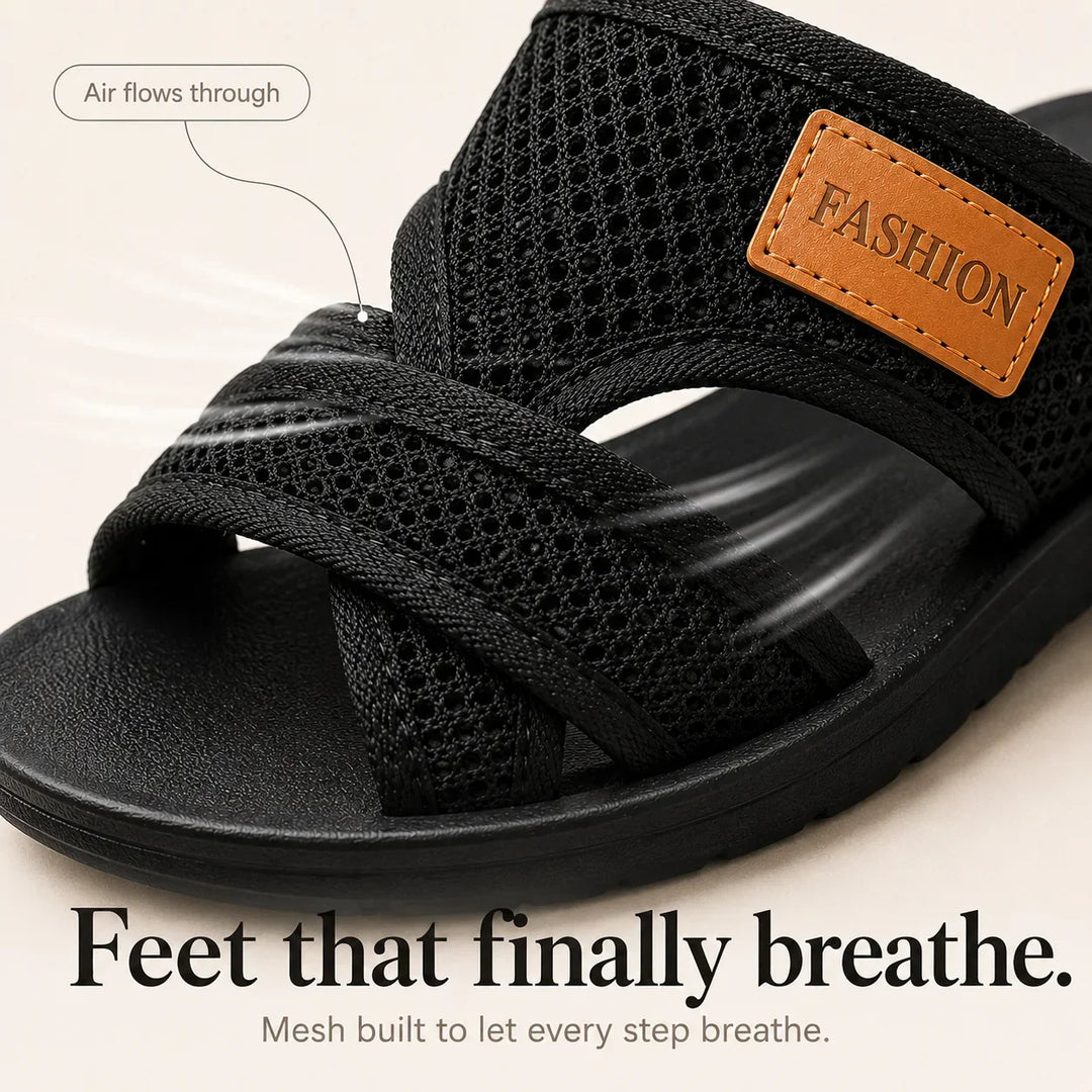 Eden | Wide Fit Crossover Strap Flat Sandals