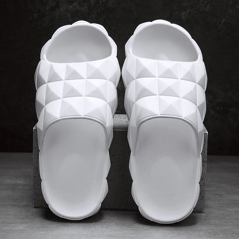 Edward | Chic Geometric Textured Men Slides