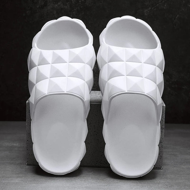Edward | Chic Geometric Textured Men Slides
