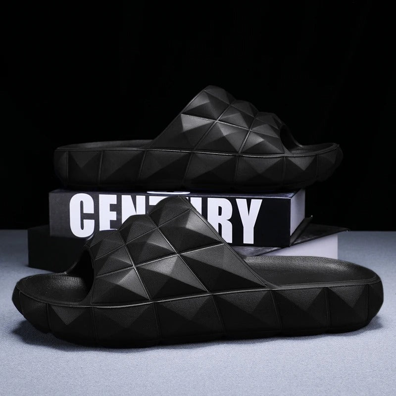 Edward | Chic Geometric Textured Men Slides