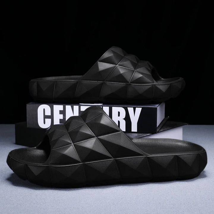 Edward | Chic Geometric Textured Men Slides
