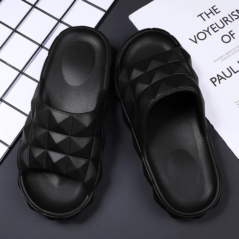 Edward | Chic Geometric Textured Men Slides