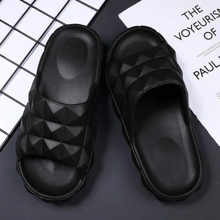 Edward | Chic Geometric Textured Men Slides