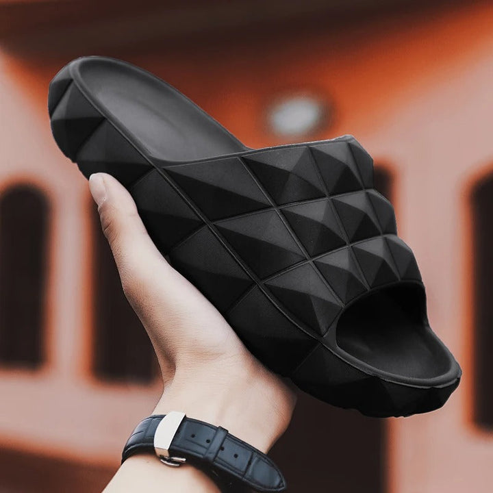 Edward | Chic Geometric Textured Men Slides