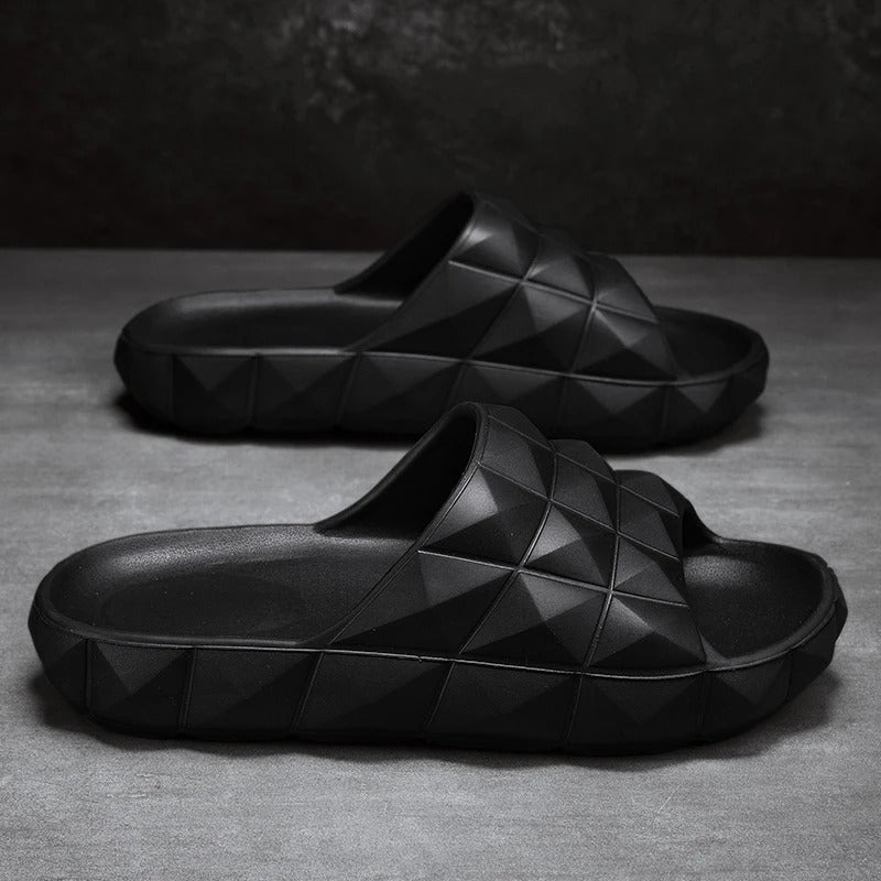 Edward | Chic Geometric Textured Men Slides