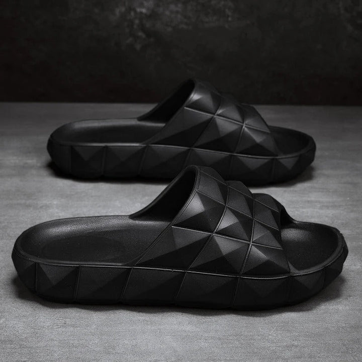 Edward | Chic Geometric Textured Men Slides