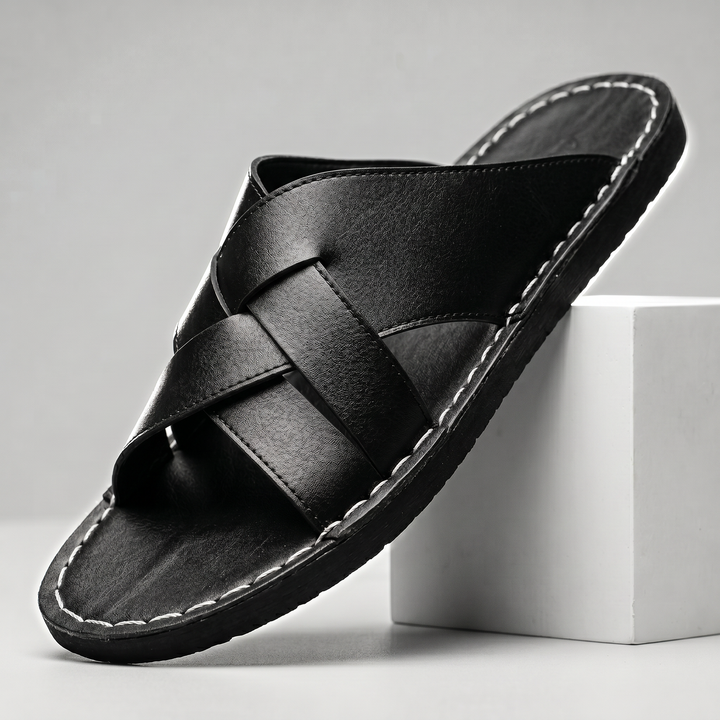 Edward | Classic Cross Strap Open Toe Mens Slides
