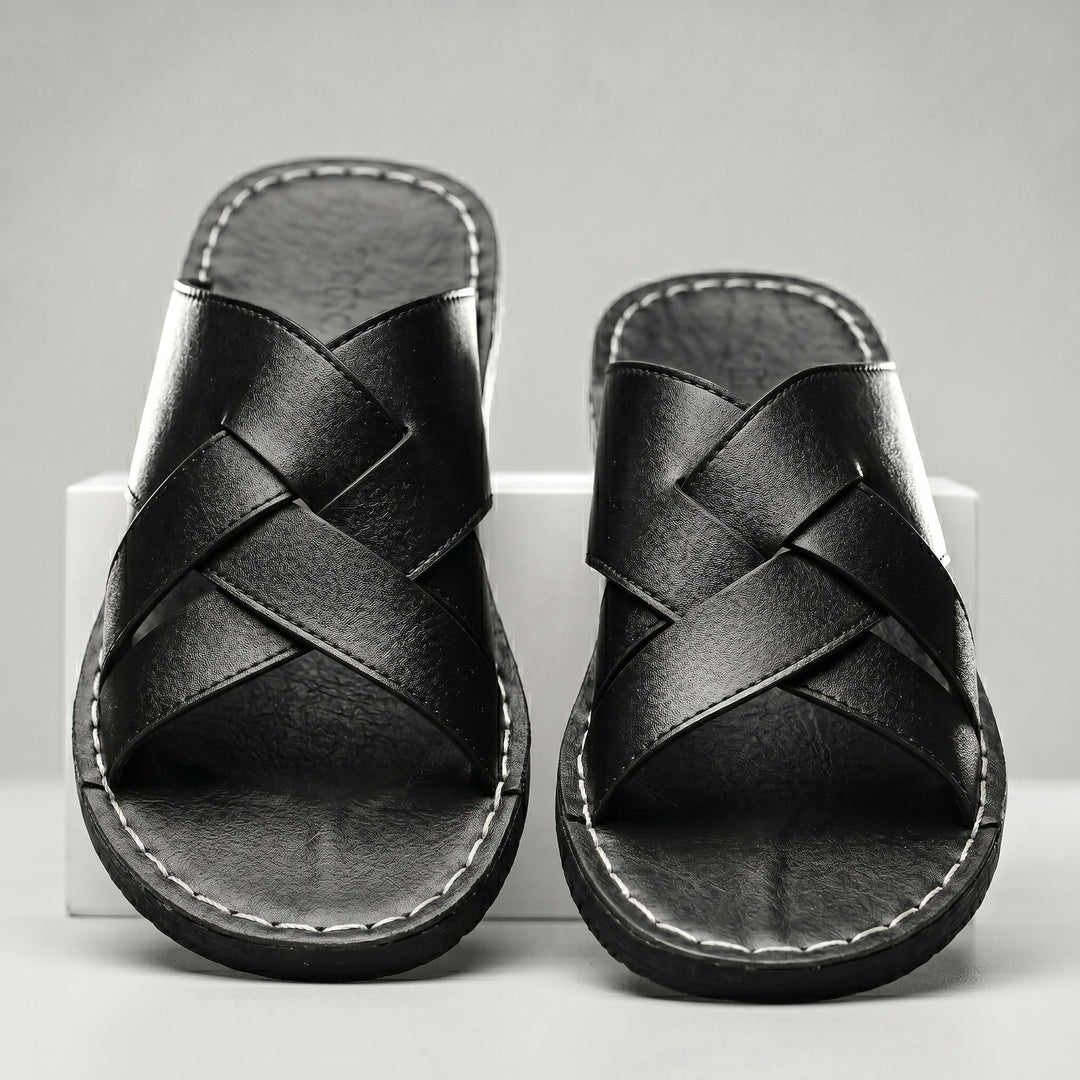 Edward | Classic Cross Strap Open Toe Mens Slides