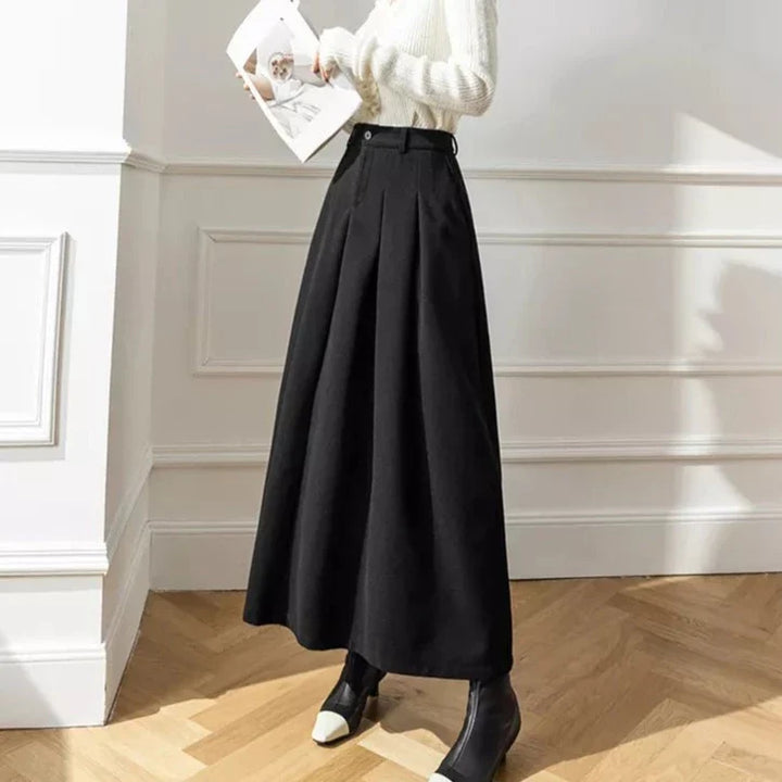 Eleanor | Cosy Pleated A-Line Midi Skirt