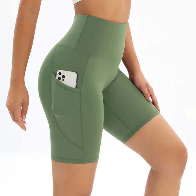 Eleanor | Polished High-Waisted Pocket Bike Shorts
