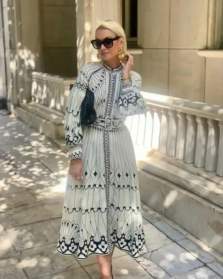 Eleanor | Timeless Retro Print A-Line Race Dress