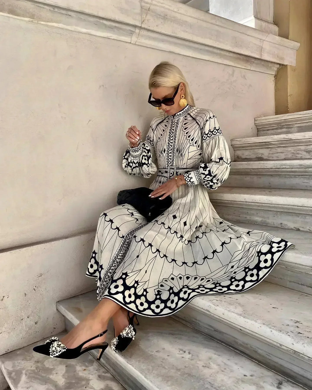 Eleanor | Timeless Retro Print A-Line Race Dress