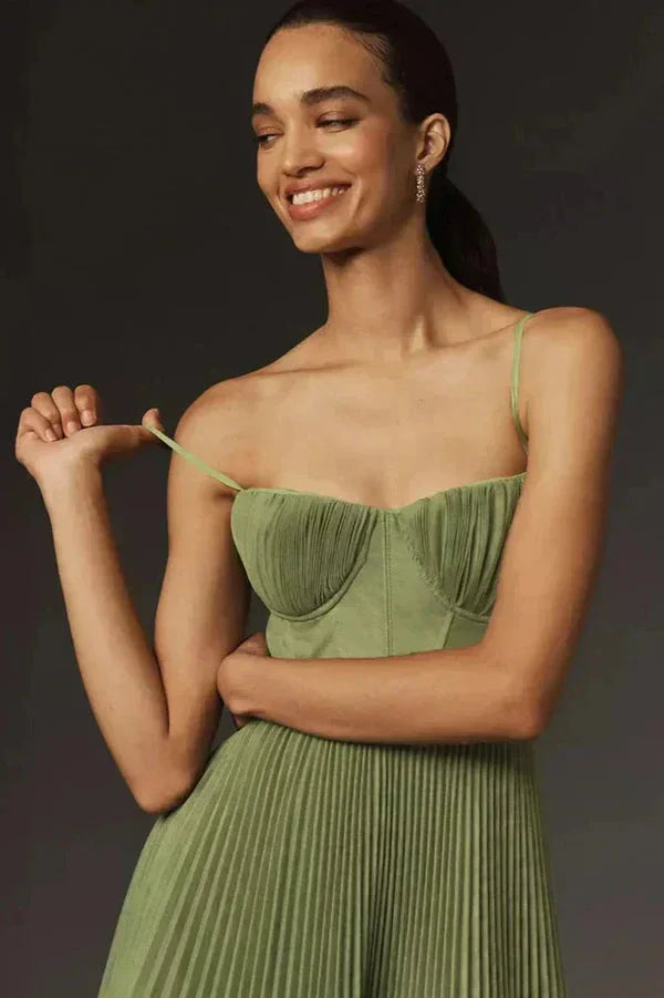 Elena | Cosy Pleated Corset Midi Races Dresses